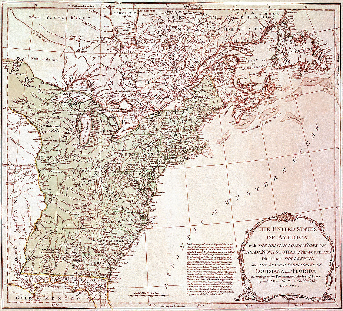 United States Map In 1783