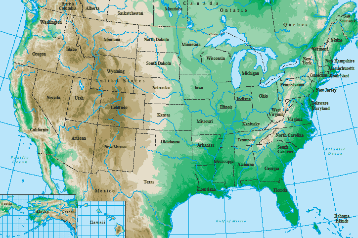 Topo Map Of Usa Topographic Map Of Usa With States 3370