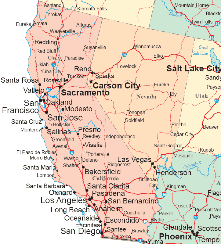 Far Western States Road Map